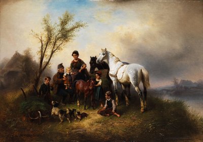 Peasant Family on the Riverbank by Wilhelm Meyerheim